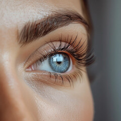 Close-Up of a Stunning Blue Eye with Perfect Lashes