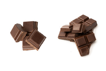 A chocolate bar isolated on white background.