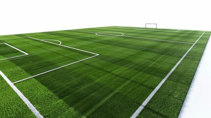Fototapeta premium a soccer field with a goal in the middle