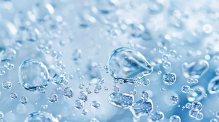 Close Up of Water Droplets on a Blue Surface