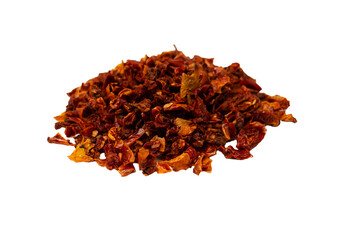 Dried tomatoes isolated on a white background.