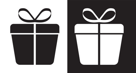 Gift box icon, vector. Presentation gift box vector, icon, silhouette. Gift wrapping and Christmas gift box icon illustration. Vector illustration.