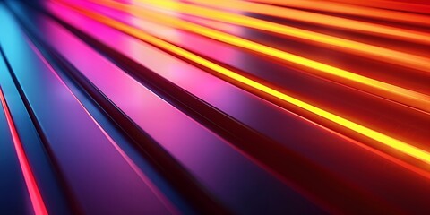 Vibrant abstract background featuring colorful neon lines on a dark surface, perfect for modern designs