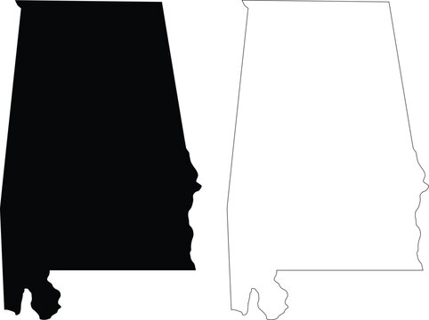 Alabama state contour outline silhouette map