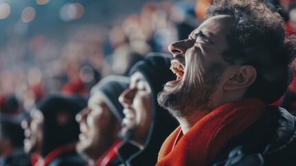 a group of people watching a football game