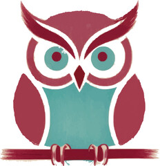 Vector Colorful  Owl head Logo Design