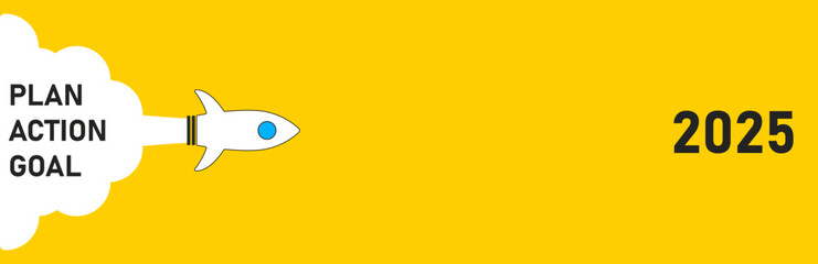 Red airplane going towards goal, plan, action. 2025 year plan idea concept.business creativity new idea discovery innovation technology.