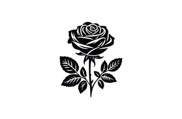 Rose silhouette Vectors art  illustration