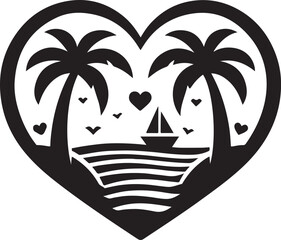 tropical island with palms, vector, illustration, design, palm, icon, tree, tropical, summer, nature, sea, art, logo, symbol, sun, water, pattern, tattoo, silhouette, cartoon, beach, island, leaf, 