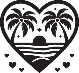 palm tree in the shape of heart