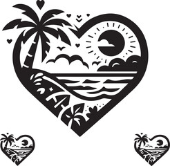 palm tree in the shape of heart