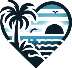 Obraz premium palm tree in the shape of heart