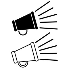 Vector illustration of a loudspeaker icon with outline style. Good for graphic assets in web design, UI, banners, drawing books, and brochures. simple design.