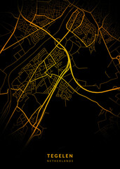 Tegelen City Map Poster Minimalist - Tegelen City Modern Wall Art Home Decor Ready to Printable
