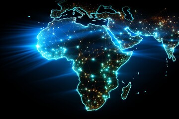 Africa digital network  high speed data transfer for global business and telecommunication