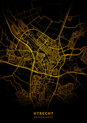 Utrecht City Map Poster Minimalist - Utrecht City Modern Wall Art Home Decor Ready to Printable
