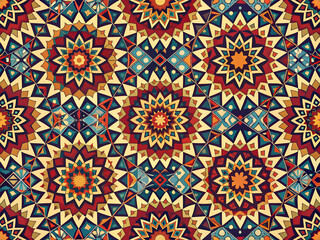 Fototapeta premium Ethnic tribal pattern. Outline illustration of ethnic tribal pattern for web design