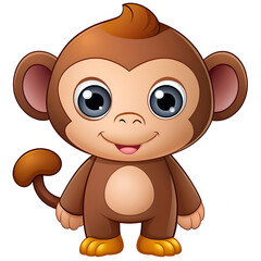 cute monkey cartoon on a white background