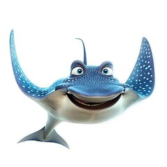 Stingray Artsy animal fashion cartoon isolated whitebackground