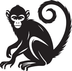 Obraz premium black and white illustration of a monkey