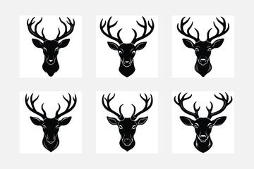 deer silhouette set