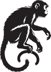 black and cartoon illustration of a monkey