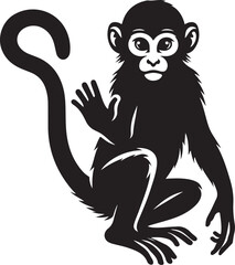 black and cartoon illustration of a monkey