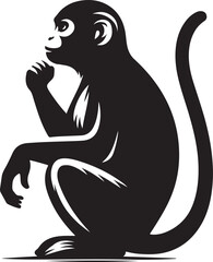 black and cartoon illustration of a monkey