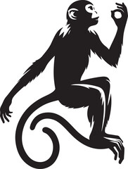 black and white background of a monkey