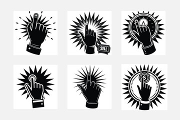 set of trees silhouettes pointer