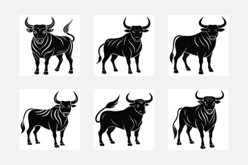 set of silhouettes of animals