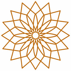 Obraz premium Abstract Sun Pattern with Geometric Shapes and Spider Web Design