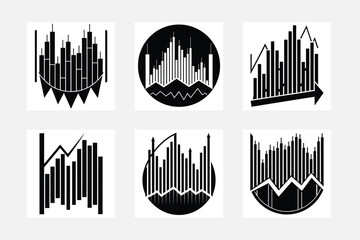 set of business graphs  icons