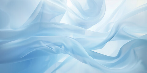Obraz premium abstract pale blue background, close-up view of delicate blue fabric folds creating a soft and dreamy texture