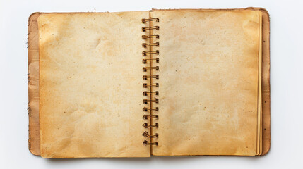 Top View Composition: The scene is captured from directly above, providing a clear view of the entire open notebook. This angle emphasizes the layout and design of the notebook's pages.