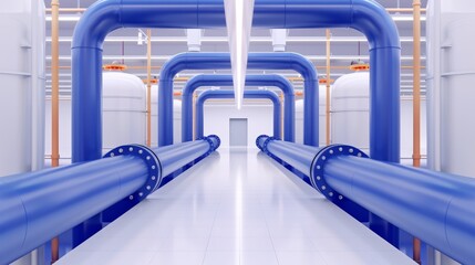 Naklejka premium Cutting-edge industrial systems, automated machinery, flat design illustration, realistic, cinematic, 8k, very detailed