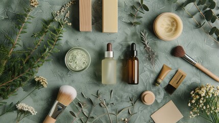 A selection of organic and natural cosmetic products