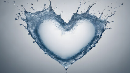 Heart shapeof water for Love concept, Valentine's Day concepts. love symbol, concept for Valentine's Day, wedding etc. Heart elements for love concept design. AI generated image