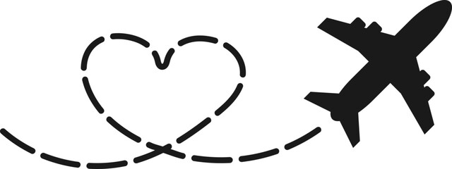 Heart Airplane Vector Graphic Design