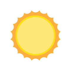 Sun icon in flat style, simple yellow sun.