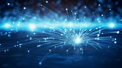 Obraz premium Abstract fiber optic network connections hyper fast broadband for global data transfer