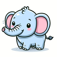 Fototapeta premium cute elephant cartoon vector icon illustration
