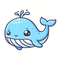 Naklejka premium cute whale cartoon vector icon illustration