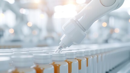 Industrial automation, robotic machinery at work, high-resolution photo, realistic photo, cinematography, hyper realistic