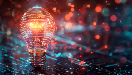 クリエイティブな発想を象徴する電球 - 抽象的なイノベーションのアート - スタートアップの未来への扉 - 創造性を刺激するインスピレーション。Generative AI