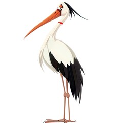 Fototapeta premium Stork Edgy fashion cartoon isolated whitebackground