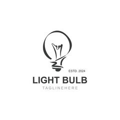 Light bulb creative lamp logo icon and business design bulb digital technology smart idea template