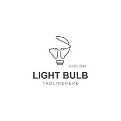 Light bulb creative lamp logo icon and business design bulb digital technology smart idea template