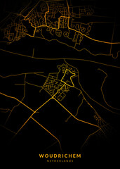 Woudrichem City Map Poster Minimalist - Woudrichem City Modern Wall Art Home Decor Ready to Printable
