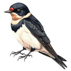 Fototapeta premium Swallow Retro animal fashion cartoon isolated whitebackground